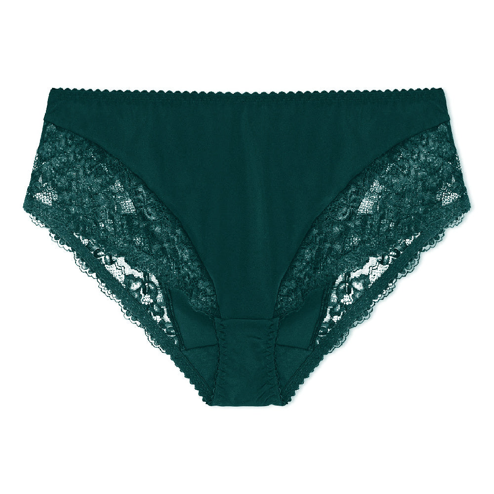 Floral Full Brief Emerald Green