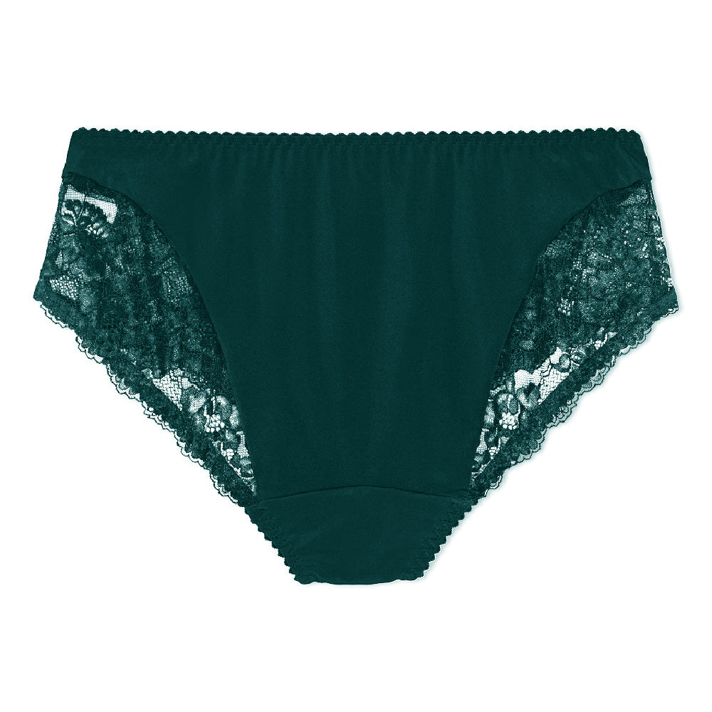 Floral Full Brief Emerald Green