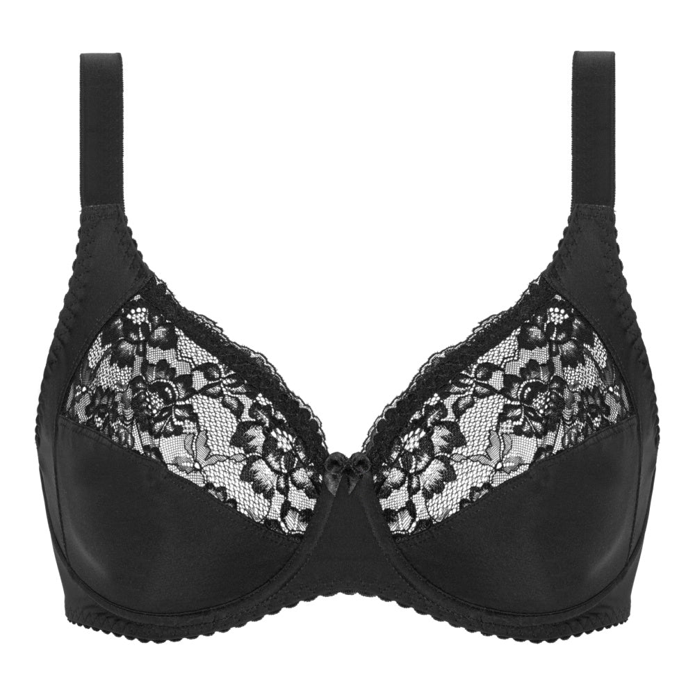Floral Full Cup Bra Black