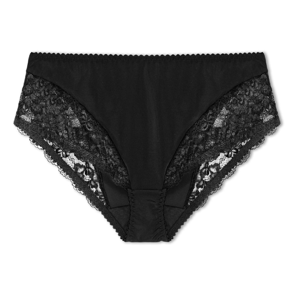 Floral Full Brief Black