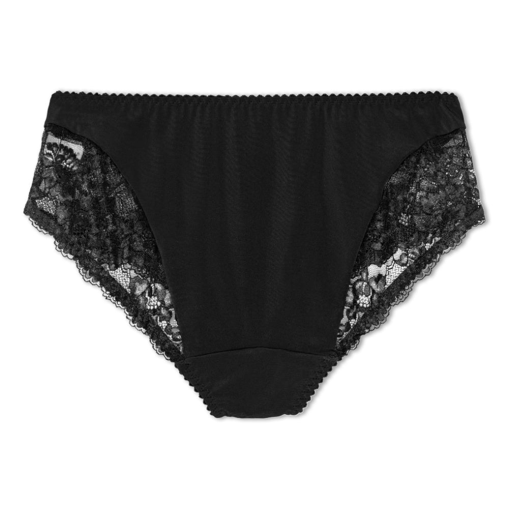 Floral Full Brief Black