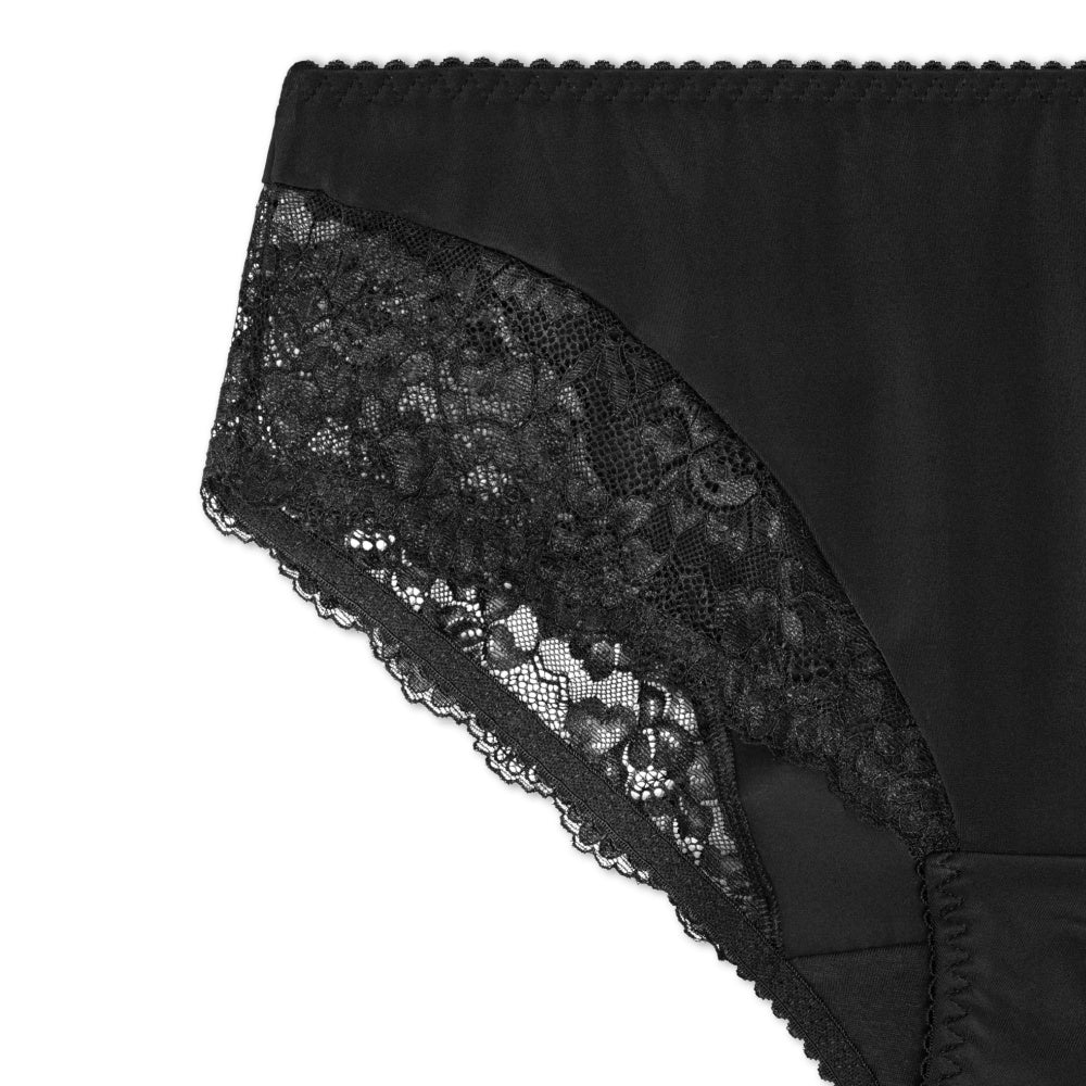 Floral Full Brief Black